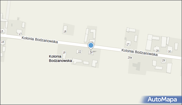 Kolonia Bodzanowska, Kolonia Bodzanowska, 24, mapa Kolonia Bodzanowska