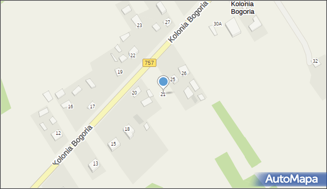 Kolonia Bogoria, Kolonia Bogoria, 21, mapa Kolonia Bogoria