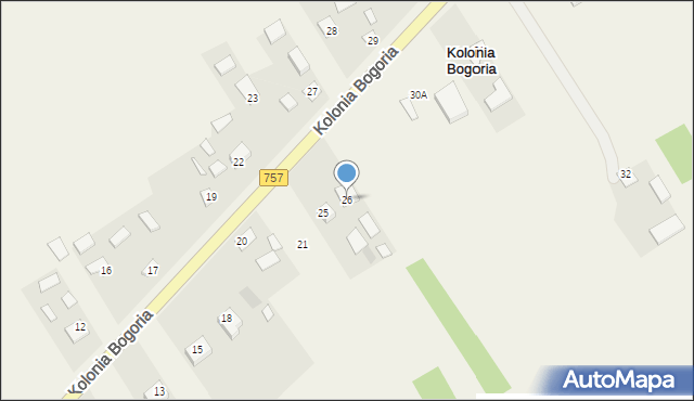 Kolonia Bogoria, Kolonia Bogoria, 26, mapa Kolonia Bogoria