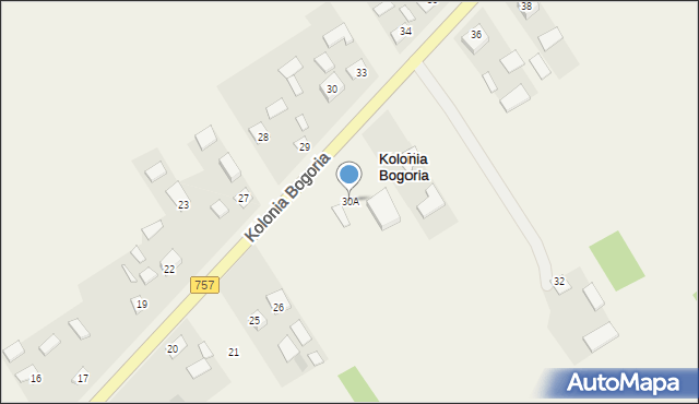 Kolonia Bogoria, Kolonia Bogoria, 30A, mapa Kolonia Bogoria