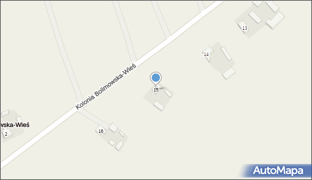 Kolonia Bolimowska-Wieś, Kolonia Bolimowska-Wieś, 15, mapa Kolonia Bolimowska-Wieś