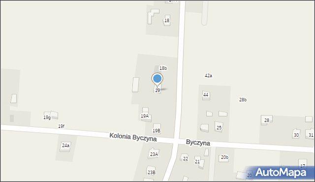 Kolonia Byczyna, Kolonia Byczyna, 19, mapa Kolonia Byczyna