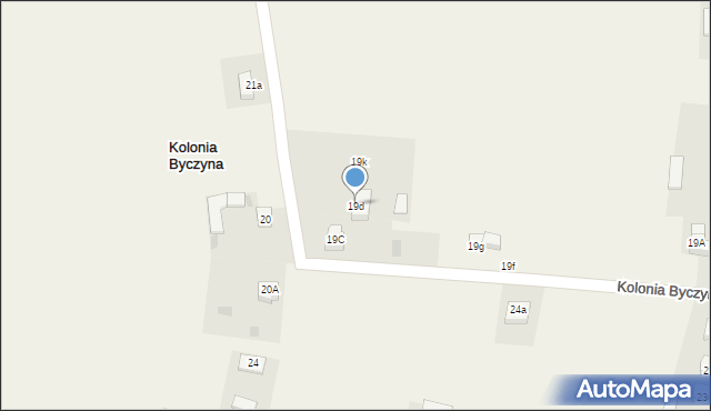 Kolonia Byczyna, Kolonia Byczyna, 19d, mapa Kolonia Byczyna