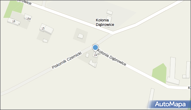 Kolonia Dąbrowice, Kolonia Dąbrowice, 14, mapa Kolonia Dąbrowice