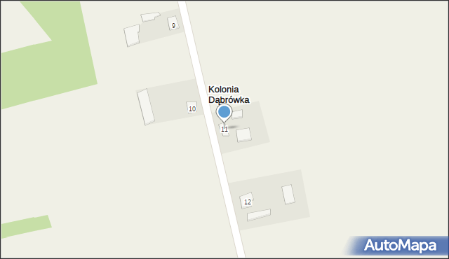 Kolonia Dąbrówka, Kolonia Dąbrówka, 11, mapa Kolonia Dąbrówka