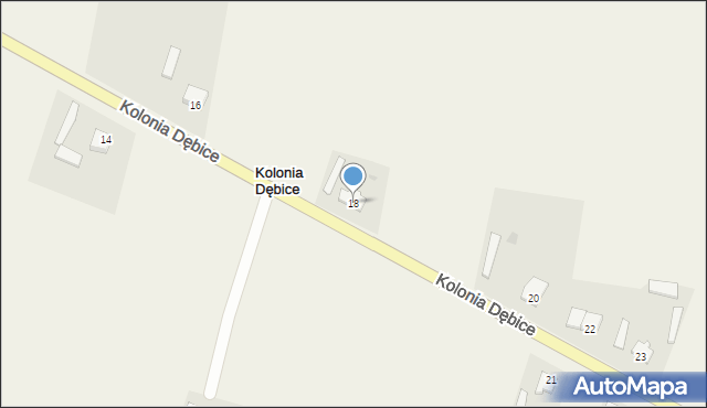 Kolonia Dębice, Kolonia Dębice, 18, mapa Kolonia Dębice