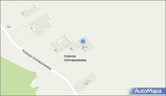 Kolonia Domaszewska, Kolonia Domaszewska, 28, mapa Kolonia Domaszewska