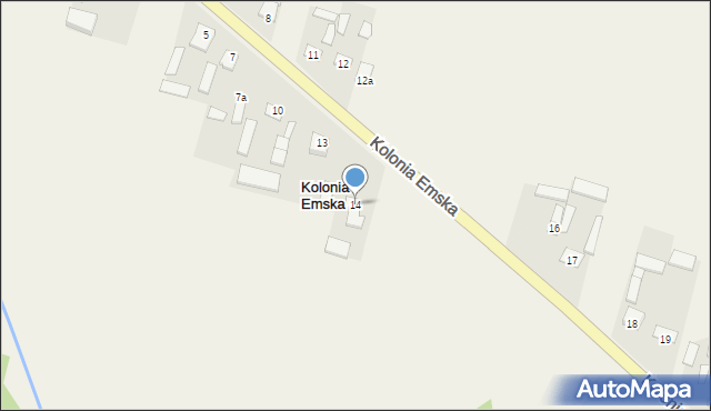 Kolonia Emska, Kolonia Emska, 14, mapa Kolonia Emska