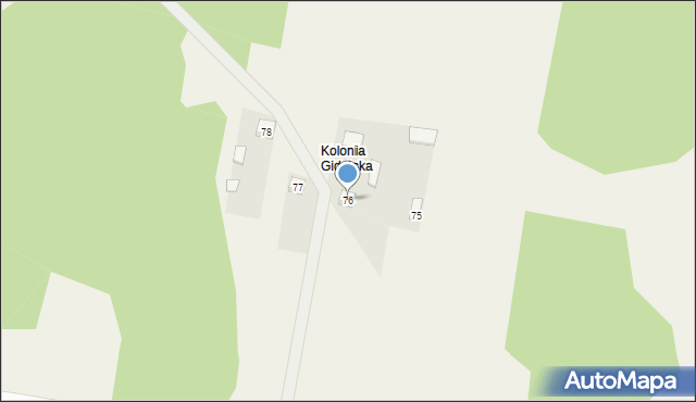 Kolonia Gidelska, Kolonia Gidelska, 76, mapa Kolonia Gidelska