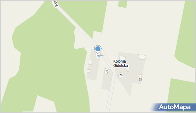 Kolonia Gidelska, Kolonia Gidelska, 78, mapa Kolonia Gidelska