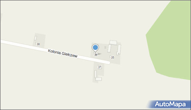 Kolonia Giełczew, Kolonia Giełczew, 36, mapa Kolonia Giełczew