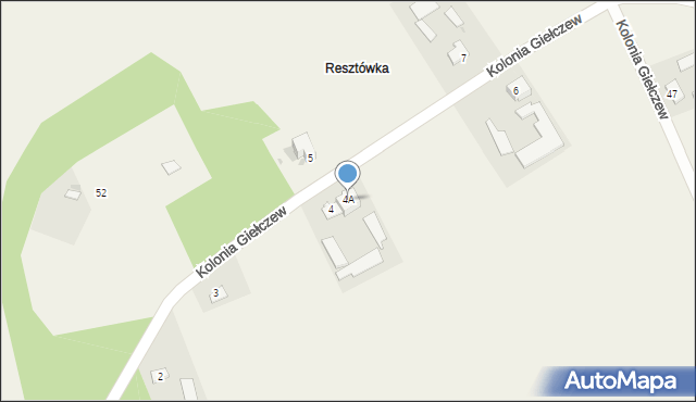 Kolonia Giełczew, Kolonia Giełczew, 4A, mapa Kolonia Giełczew