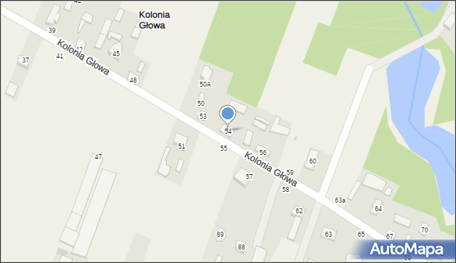 Kolonia Głowa, Kolonia Głowa, 54, mapa Kolonia Głowa