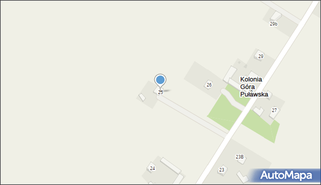 Kolonia Góra Puławska, Kolonia Góra Puławska, 25, mapa Kolonia Góra Puławska