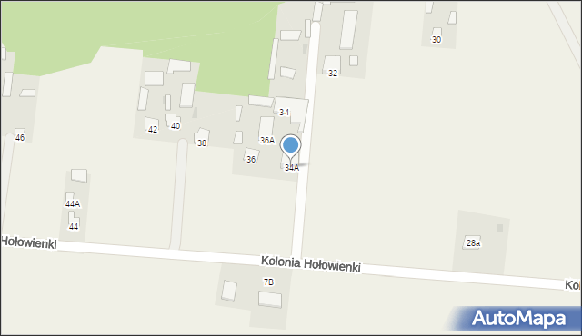 Kolonia Hołowienki, Kolonia Hołowienki, 34A, mapa Kolonia Hołowienki