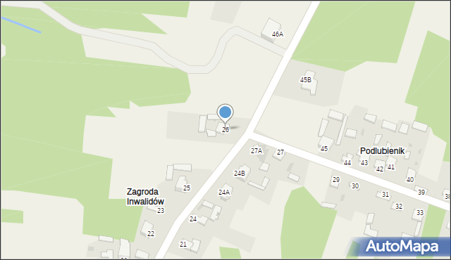 Kolonia Inwalidzka, Kolonia Inwalidzka, 26, mapa Kolonia Inwalidzka