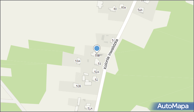 Kolonia Inwalidzka, Kolonia Inwalidzka, 53B, mapa Kolonia Inwalidzka
