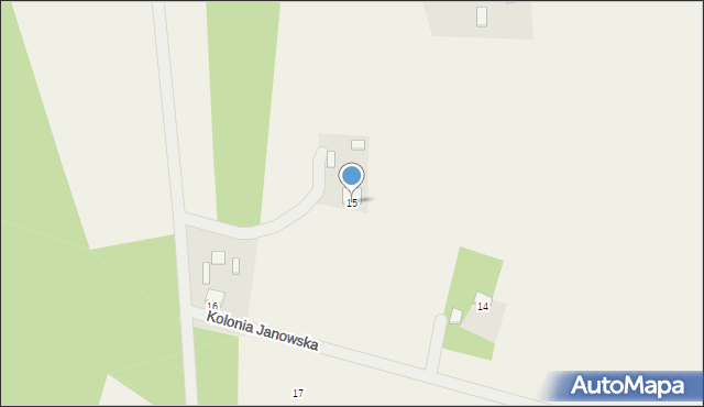 Kolonia Janowska, Kolonia Janowska, 15, mapa Kolonia Janowska