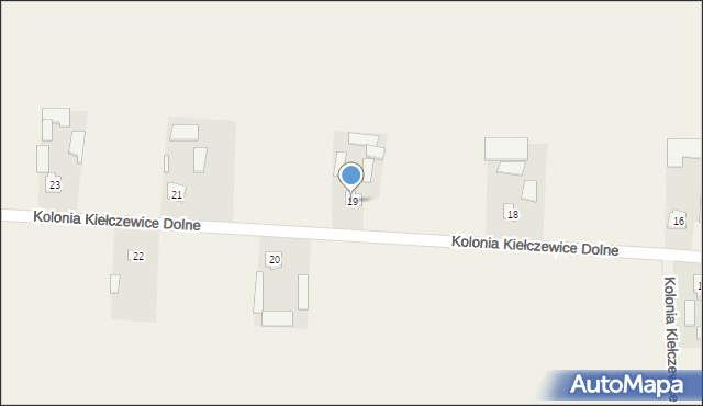 Kolonia Kiełczewice Dolne, Kolonia Kiełczewice Dolne, 19, mapa Kolonia Kiełczewice Dolne