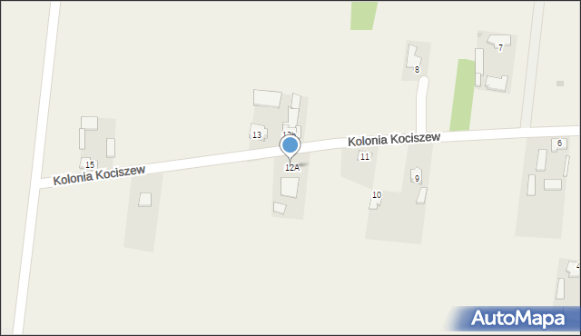 Kolonia Kociszew, Kolonia Kociszew, 12A, mapa Kolonia Kociszew