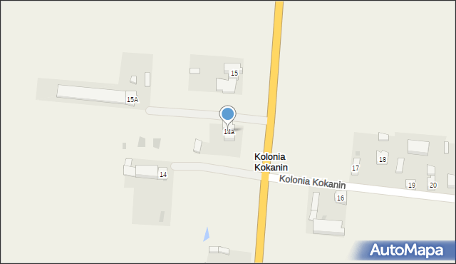 Kolonia Kokanin, Kolonia Kokanin, 14a, mapa Kolonia Kokanin