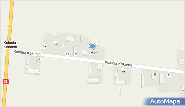 Kolonia Kokanin, Kolonia Kokanin, 21a, mapa Kolonia Kokanin