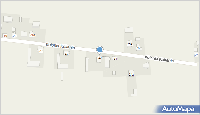 Kolonia Kokanin, Kolonia Kokanin, 23, mapa Kolonia Kokanin