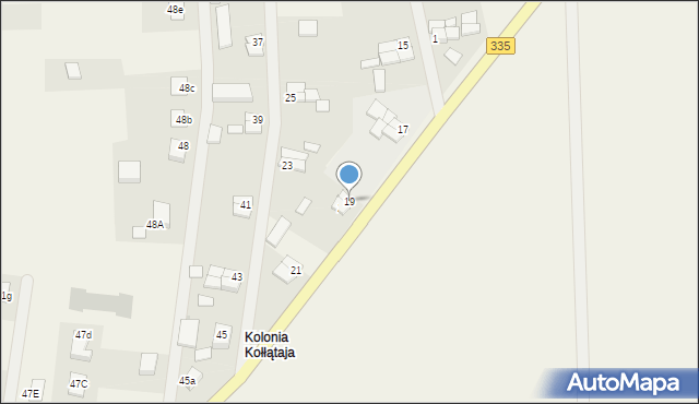 Kolonia Kołłątaja, Kolonia Kołłątaja, 19, mapa Kolonia Kołłątaja