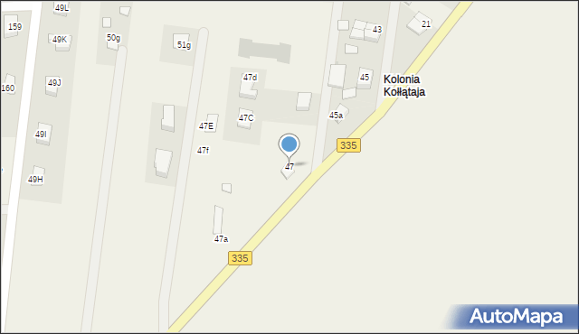 Kolonia Kołłątaja, Kolonia Kołłątaja, 47, mapa Kolonia Kołłątaja