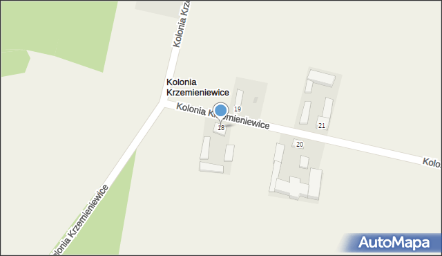 Kolonia Krzemieniewice, Kolonia Krzemieniewice, 18, mapa Kolonia Krzemieniewice