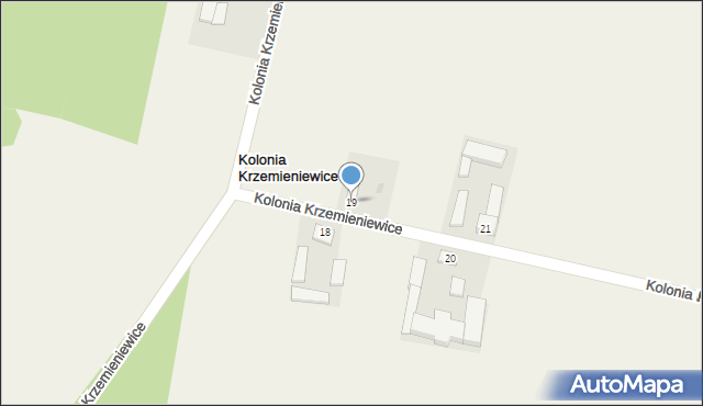 Kolonia Krzemieniewice, Kolonia Krzemieniewice, 19, mapa Kolonia Krzemieniewice