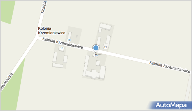 Kolonia Krzemieniewice, Kolonia Krzemieniewice, 20, mapa Kolonia Krzemieniewice