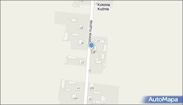 Kolonia Kuźnia, Kolonia Kuźnia, 14, mapa Kolonia Kuźnia