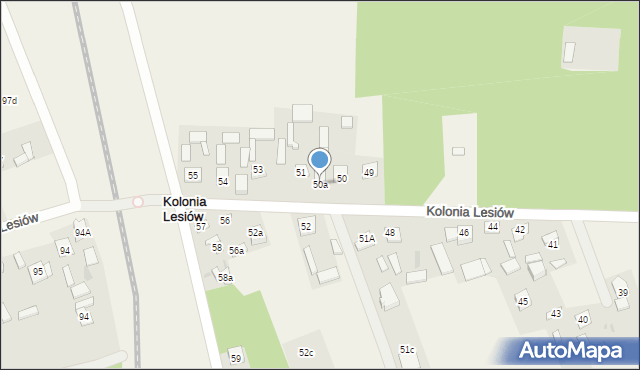 Kolonia Lesiów, Kolonia Lesiów, 50a, mapa Kolonia Lesiów