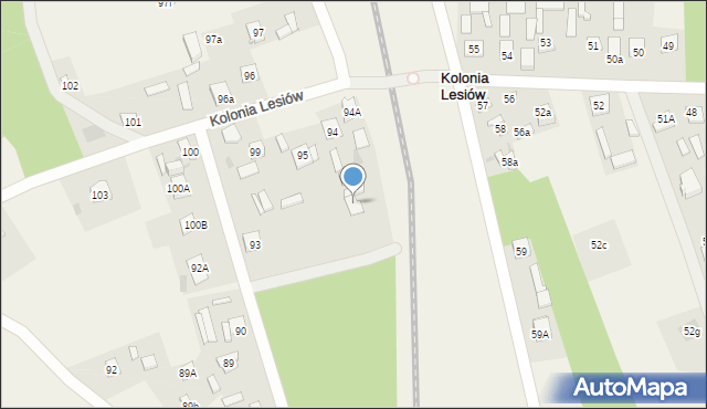 Kolonia Lesiów, Kolonia Lesiów, 94, mapa Kolonia Lesiów