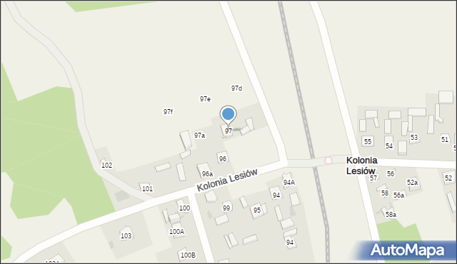 Kolonia Lesiów, Kolonia Lesiów, 97, mapa Kolonia Lesiów