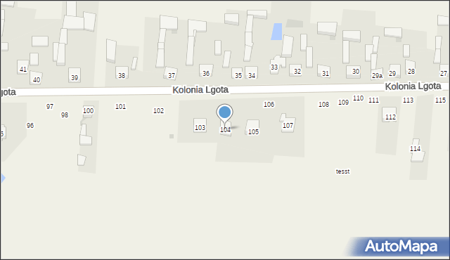 Kolonia Lgota, Kolonia Lgota, 104, mapa Kolonia Lgota