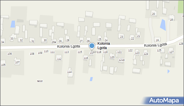 Kolonia Lgota, Kolonia Lgota, 117, mapa Kolonia Lgota