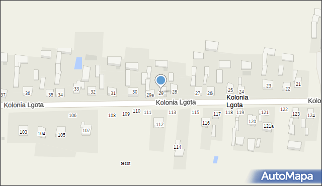 Kolonia Lgota, Kolonia Lgota, 29, mapa Kolonia Lgota