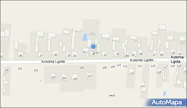 Kolonia Lgota, Kolonia Lgota, 32, mapa Kolonia Lgota