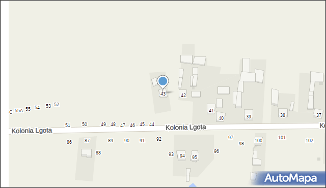 Kolonia Lgota, Kolonia Lgota, 43, mapa Kolonia Lgota