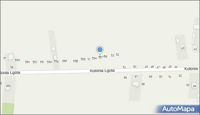 Kolonia Lgota, Kolonia Lgota, 55, mapa Kolonia Lgota