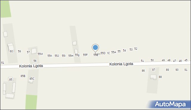 Kolonia Lgota, Kolonia Lgota, 55E, mapa Kolonia Lgota