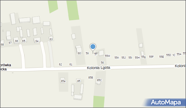 Kolonia Lgota, Kolonia Lgota, 58, mapa Kolonia Lgota