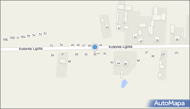 Kolonia Lgota, Kolonia Lgota, 91, mapa Kolonia Lgota
