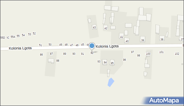 Kolonia Lgota, Kolonia Lgota, 92, mapa Kolonia Lgota