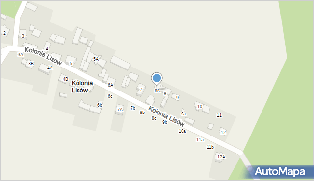 Kolonia Lisów, Kolonia Lisów, 8A, mapa Kolonia Lisów