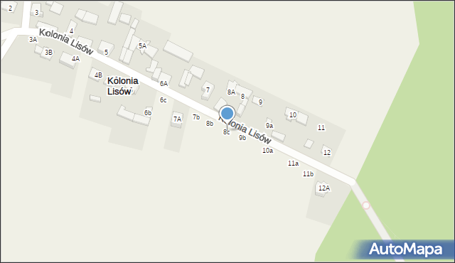 Kolonia Lisów, Kolonia Lisów, 8c, mapa Kolonia Lisów