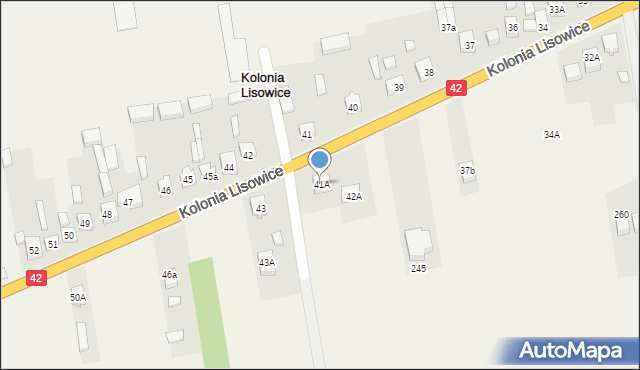 Kolonia Lisowice, Kolonia Lisowice, 41A, mapa Kolonia Lisowice