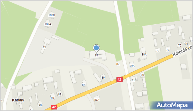 Kolonia Lisowice, Kolonia Lisowice, 84, mapa Kolonia Lisowice